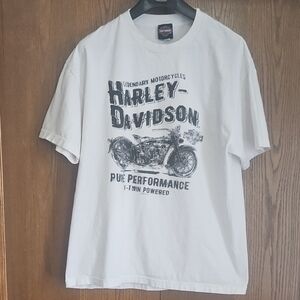 Harley-Davidson White Graphic Tee - Dealer Now Closed